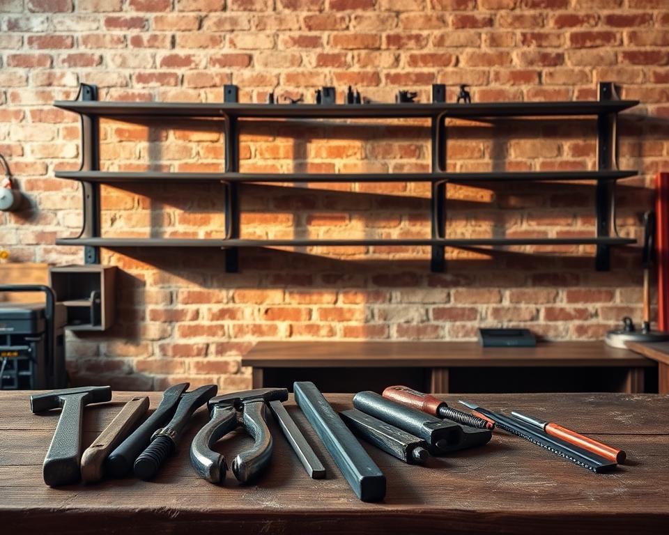 Ferramentas DIY para Criar Prateleiras de Metal Rústico