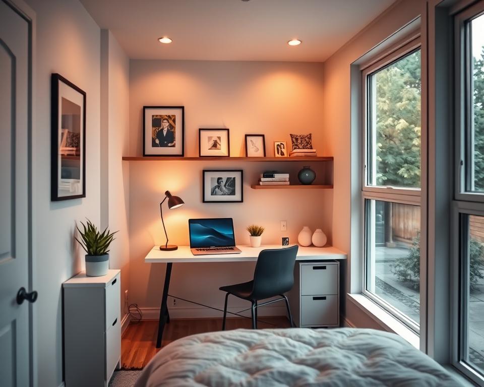Home office no quarto: soluções funcionais para espaços compactos