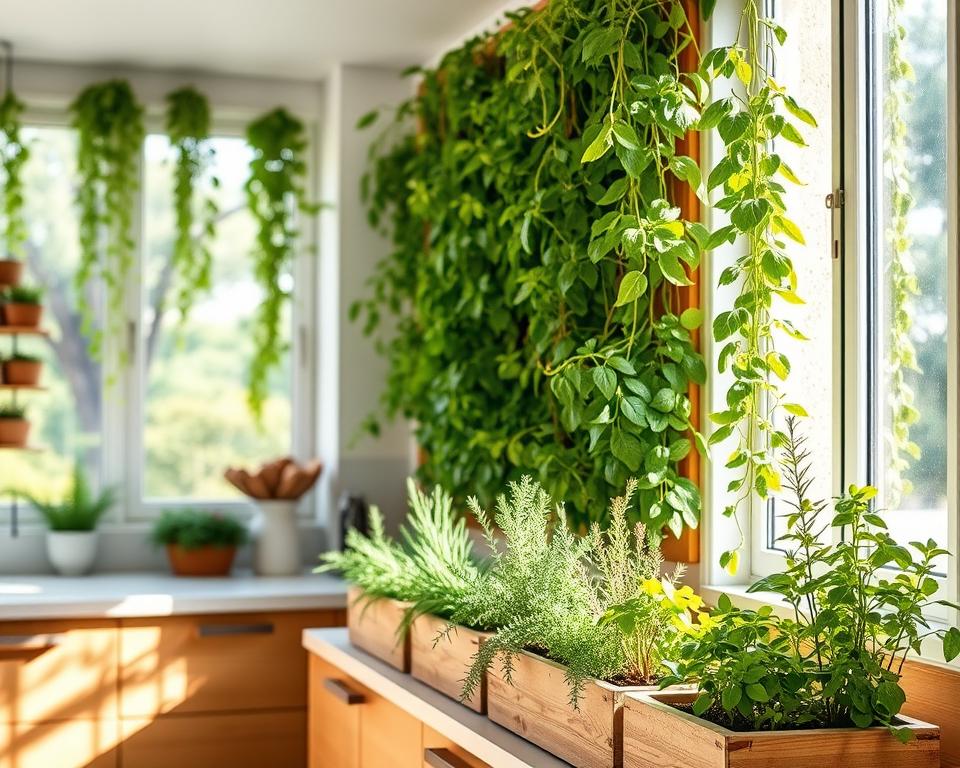 Jardim vertical na cozinha: temperos frescos o ano todo
