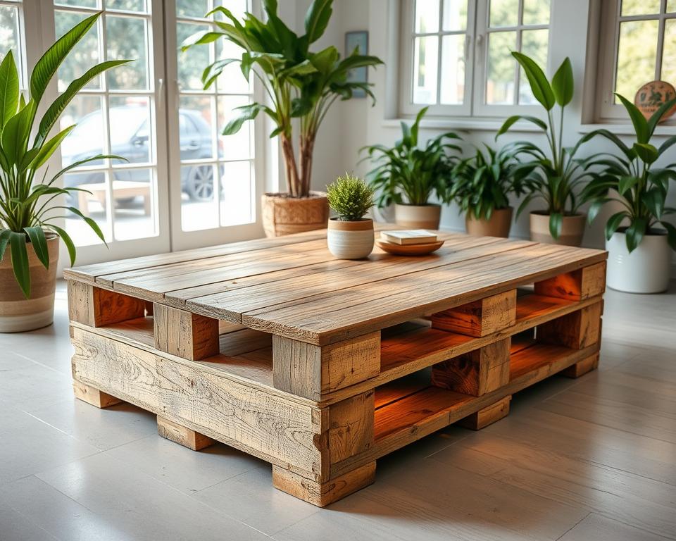 Mesa de centro retrô com pallets: corte, lixe e envernize fácil