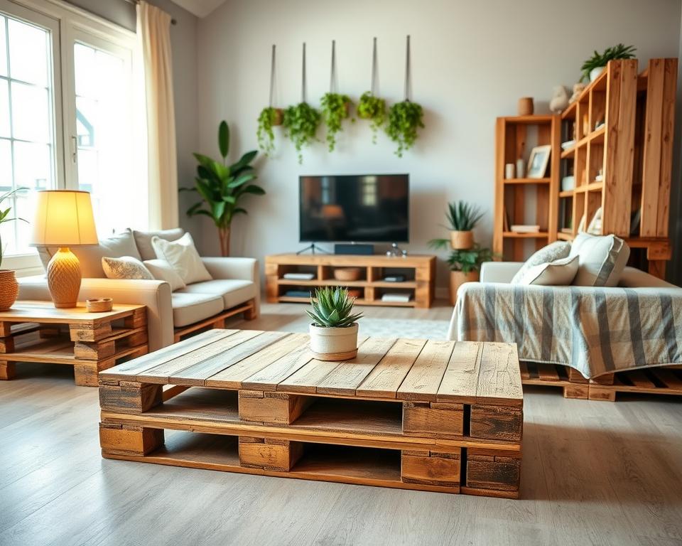 Móveis de pallet: crie uma sala sustentável gastando pouco