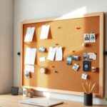 Quadro Pinboard de Cortiça para Home Office Compacto