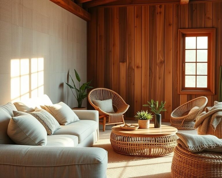 Tecidos naturais no Japandi: linho, algodão e lã em harmonia