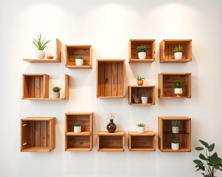 Transforme caixotes de feira em nichos decorativos modernos