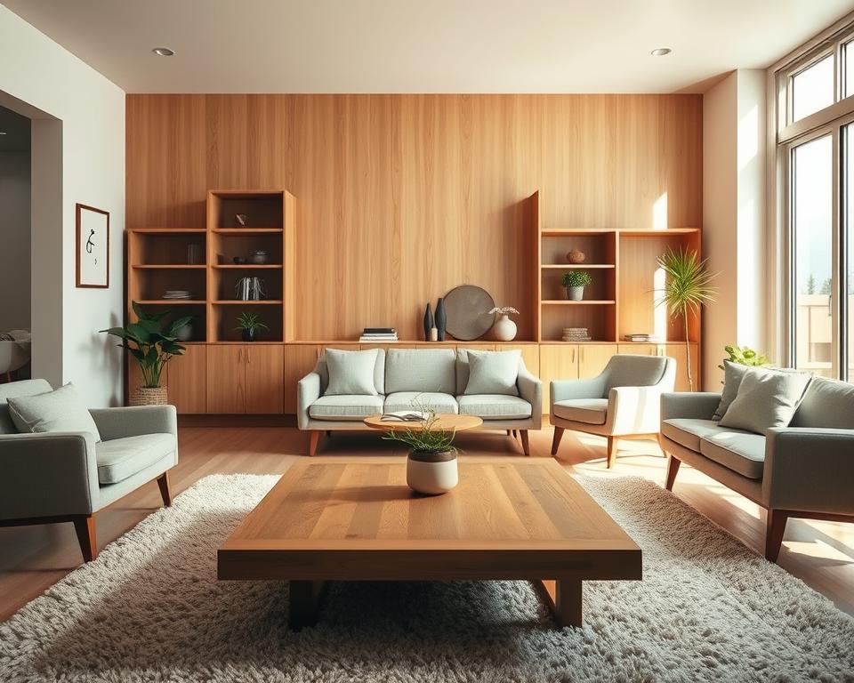 decoração Japandi com madeira clara