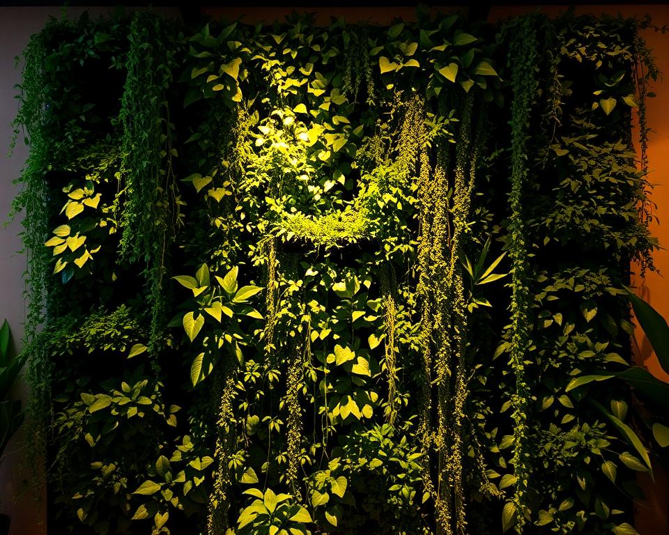 dicas de iluminação para jardim vertical