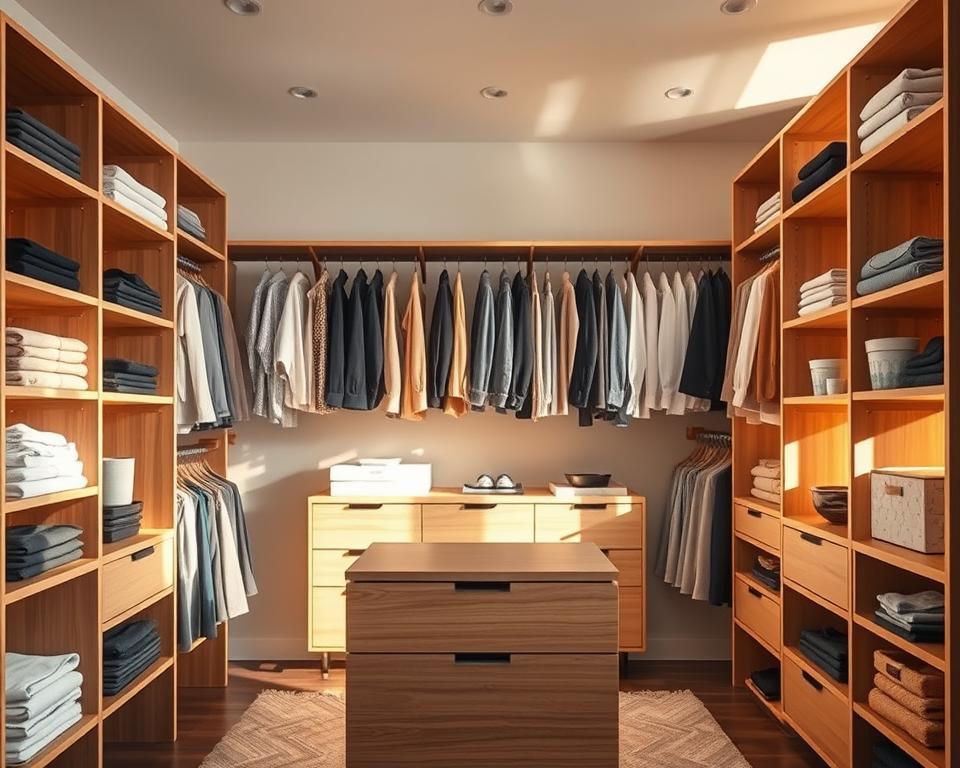 dicas de organização para um closet aberto