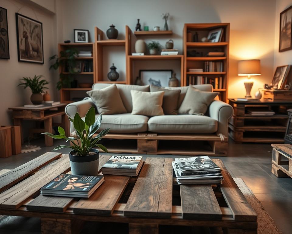 ideias de decoração com móveis de pallet