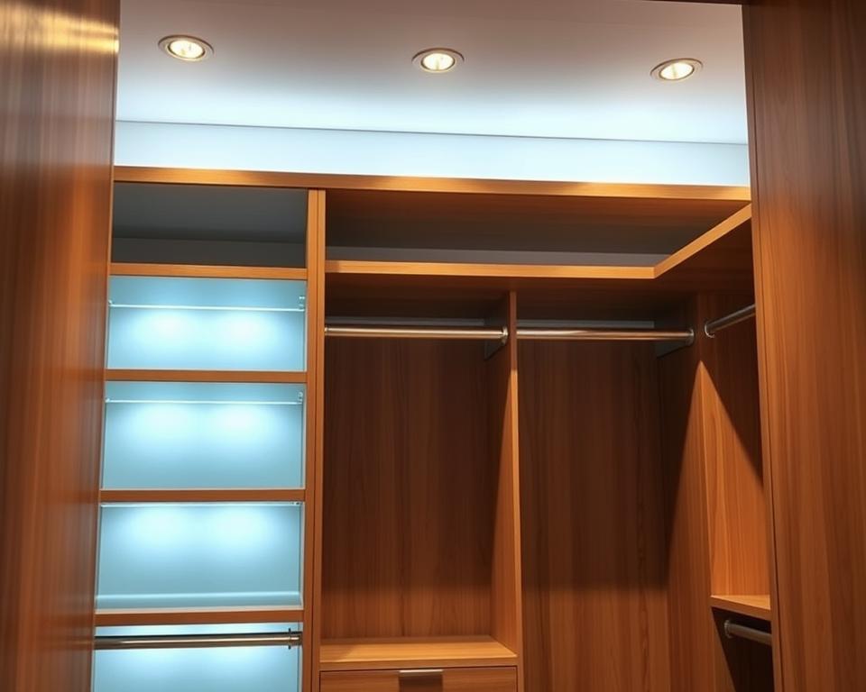iluminação para guarda-roupa