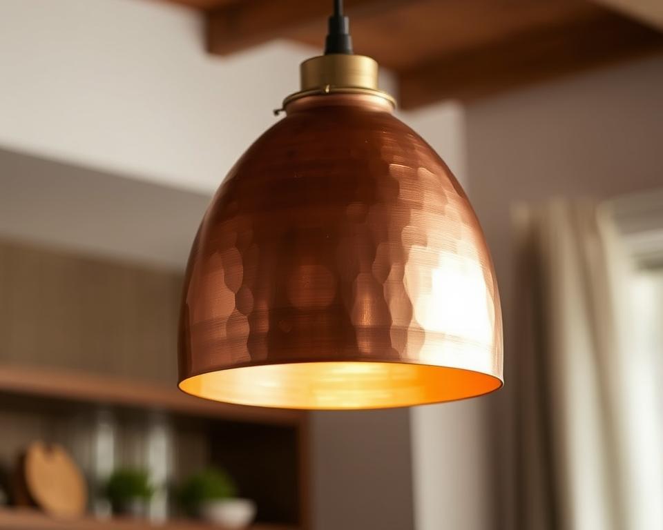luminária de cobre