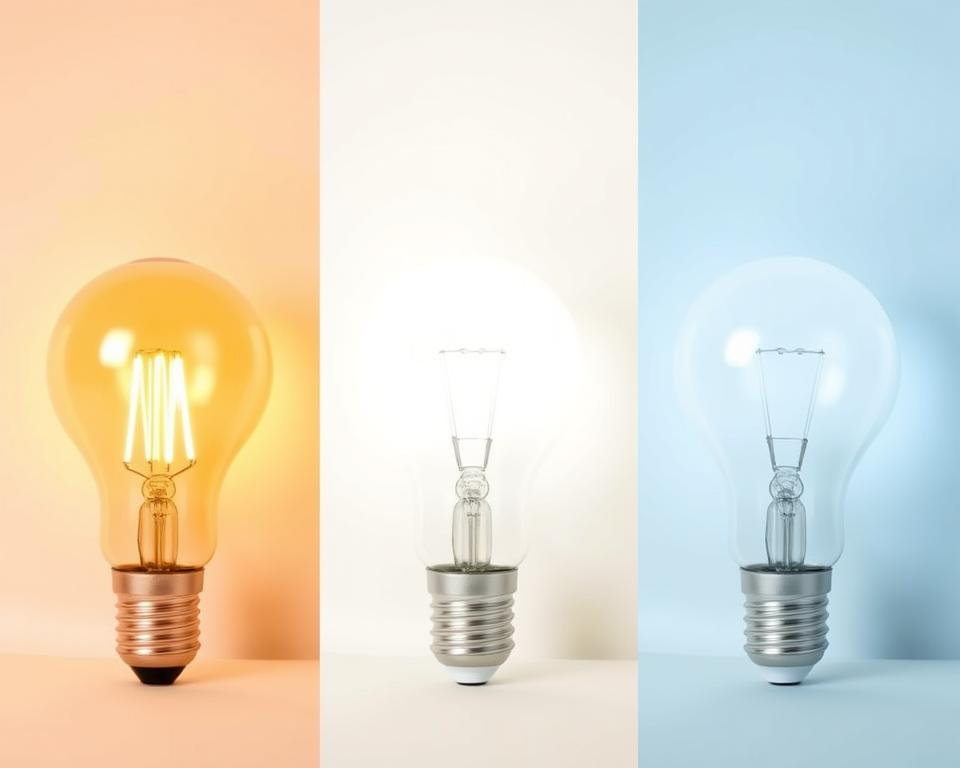 luz quente, neutra e fria
