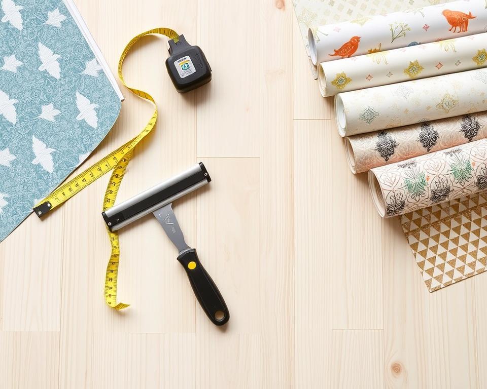 materiais para instalação papel de parede