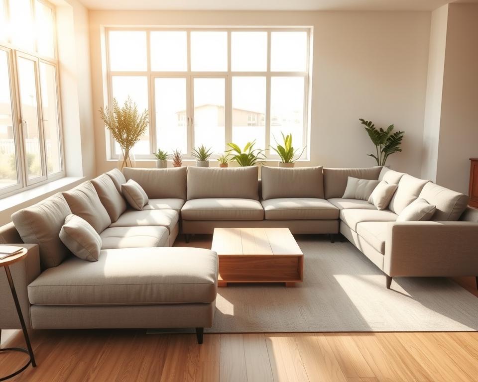 organização de sofá modular