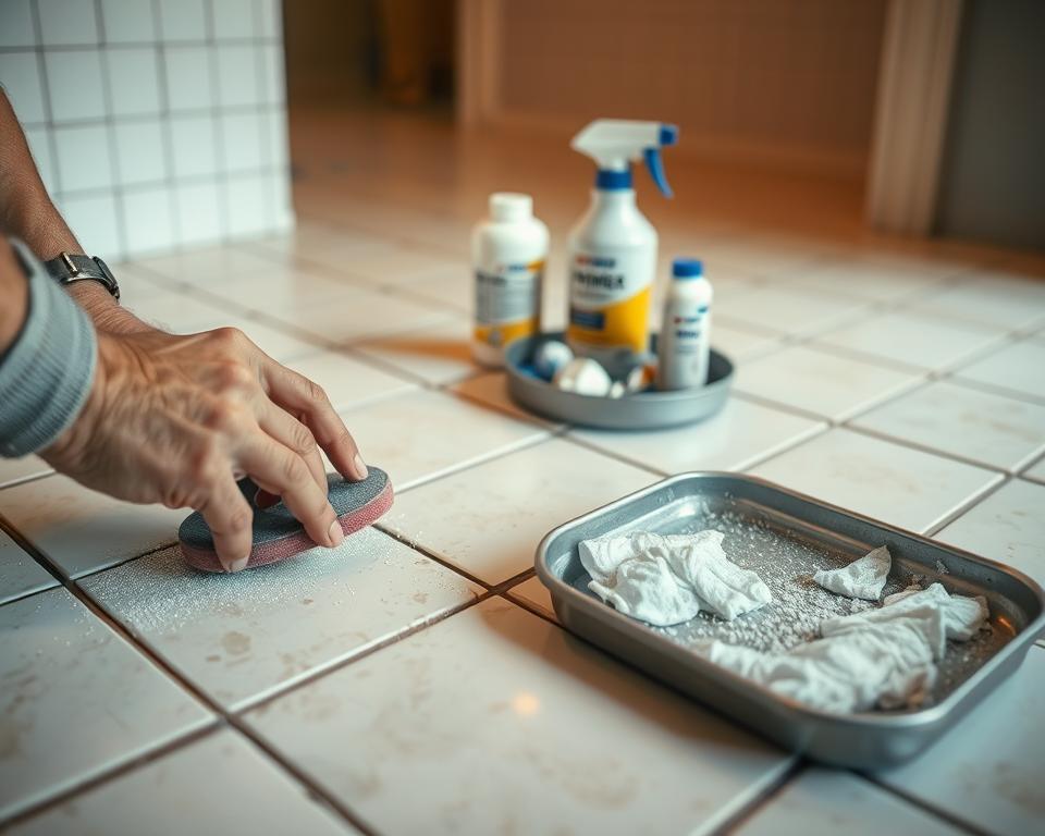 preparação da superfície dos azulejos