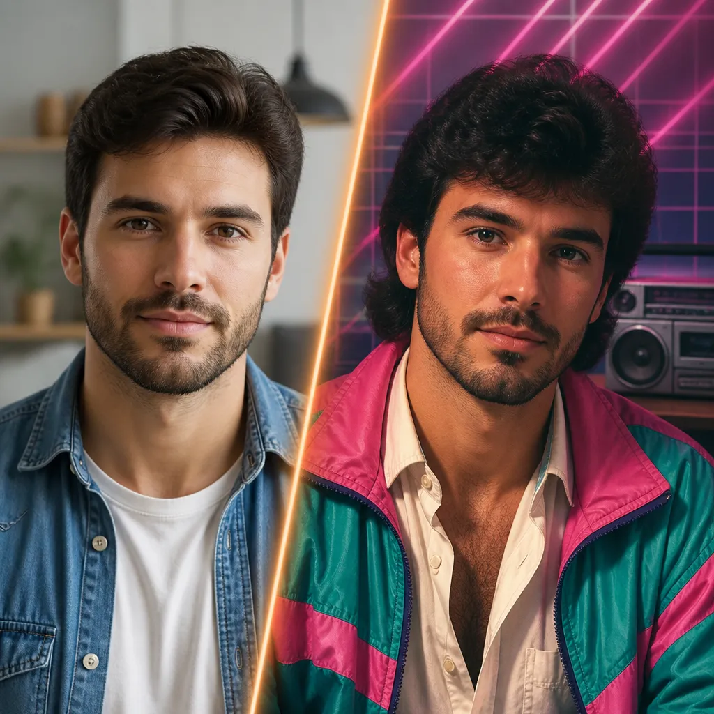 Transforme sua Foto em Estilo Anos 80
