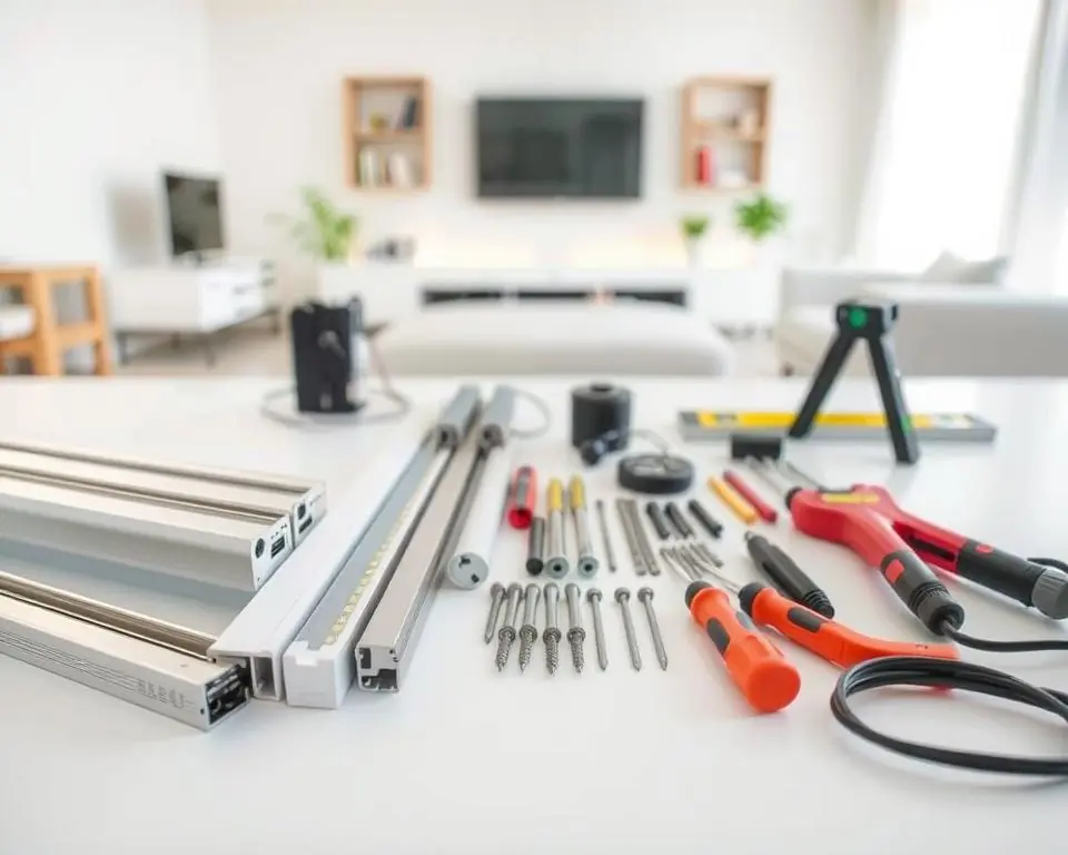 materiais indispensáveis trilhos de LED